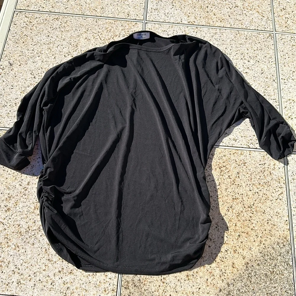Zenana, Black 3/4 Sleeve Top - Picture 3 of 6